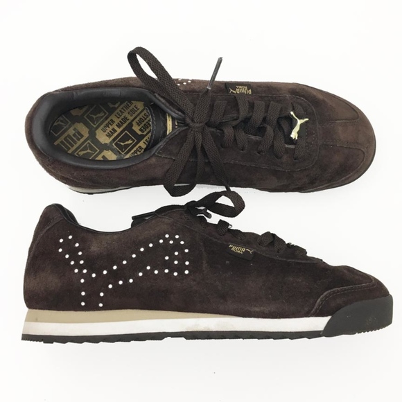 Puma Shoes - Puma Roma Womens Size 8 Suede Shoes Bling Sparkly